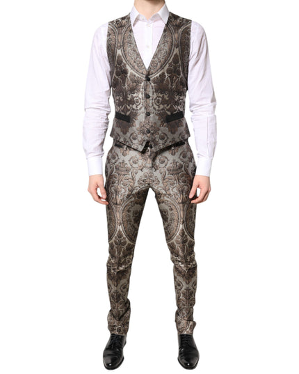 Dolce & Gabbana Multicolor Jacquard Single Breasted 3 Piece Suit