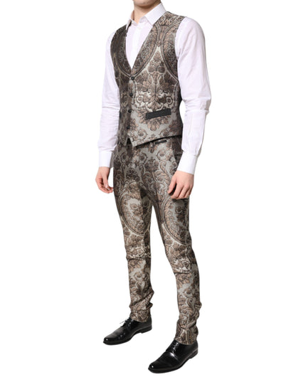 Dolce & Gabbana Multicolor Jacquard Single Breasted 3 Piece Suit