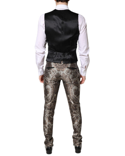 Dolce & Gabbana Multicolor Jacquard Single Breasted 3 Piece Suit