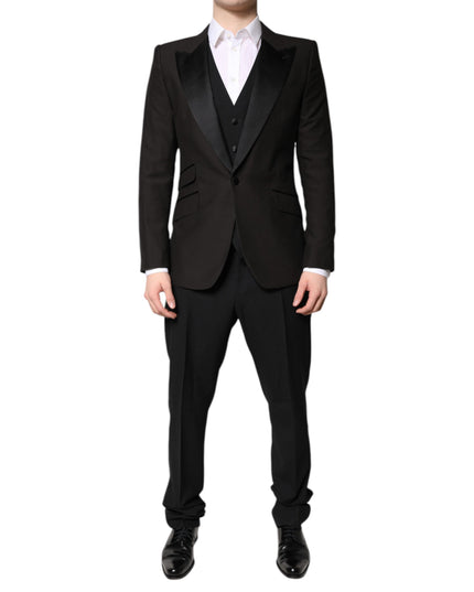 Dolce & Gabbana Black Single Breasted Formal 3 Piece Suit
