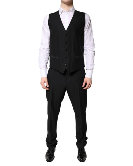 Dolce & Gabbana Black Single Breasted Formal 3 Piece Suit