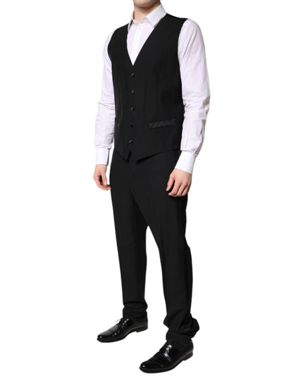 Dolce & Gabbana Black Single Breasted Formal 3 Piece Suit