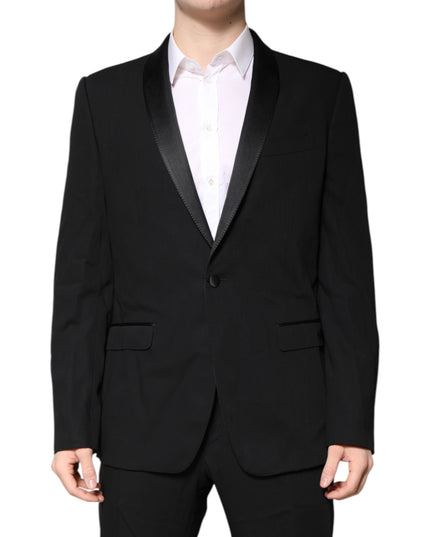 Dolce & Gabbana Black Wool Single Breasted 2 Piece Suit