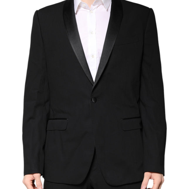 Dolce & Gabbana Black Wool Single Breasted 2 Piece Suit