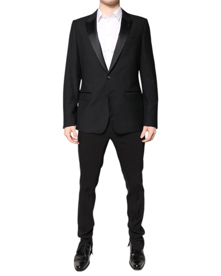 Dolce & Gabbana Black Wool Single Breasted 2 Piece Suit