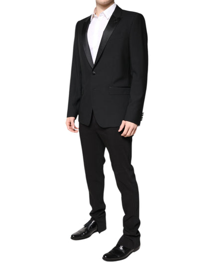 Dolce & Gabbana Black Wool Single Breasted 2 Piece Suit