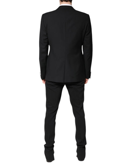 Dolce & Gabbana Black Wool Single Breasted 2 Piece Suit