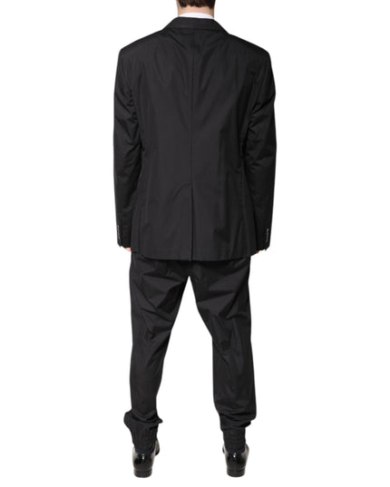 Dolce & Gabbana Black Cotton Single Breasted 2 Piece Suit