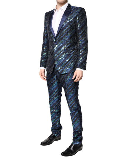 Dolce & Gabbana Multicolor Polyester Jacquard 2 Piece Suit