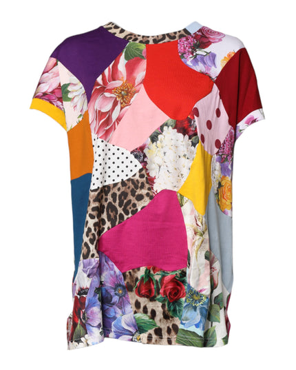 Dolce & Gabbana Multicolor Patchwork Short Sleeve Blouse Top