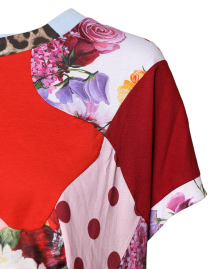 Dolce & Gabbana Multicolor Patchwork Short Sleeve Blouse Top