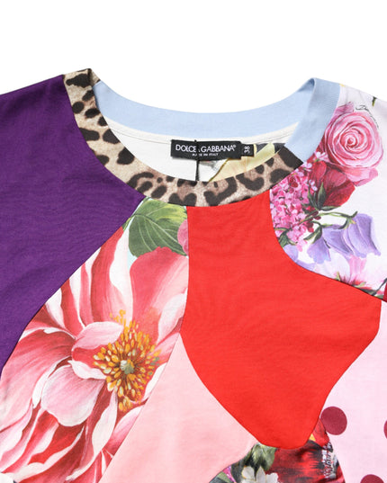 Dolce & Gabbana Multicolor Patchwork Short Sleeve Blouse Top