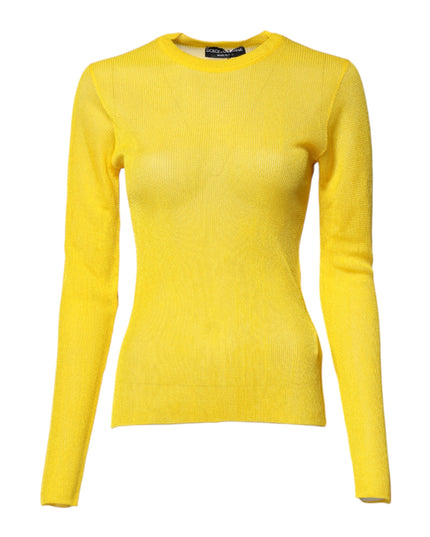 Dolce & Gabbana Yellow Polyester Women Pullover Top Sweater