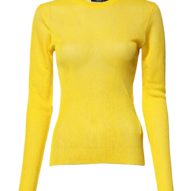 Dolce & Gabbana Yellow Polyester Women Pullover Top Sweater