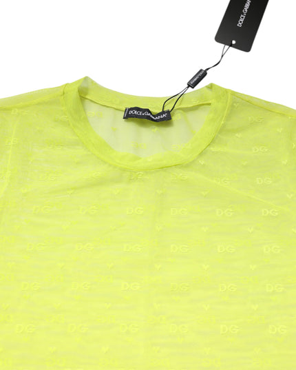Dolce & Gabbana Green Nylon See Through Women Short Sleeves Top
