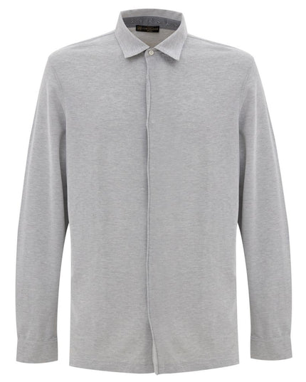 Corneliani Gray Cotton Dress Shirt