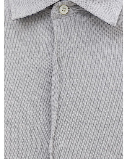 Corneliani Gray Cotton Dress Shirt