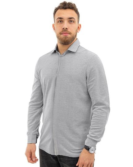 Corneliani Gray Cotton Dress Shirt