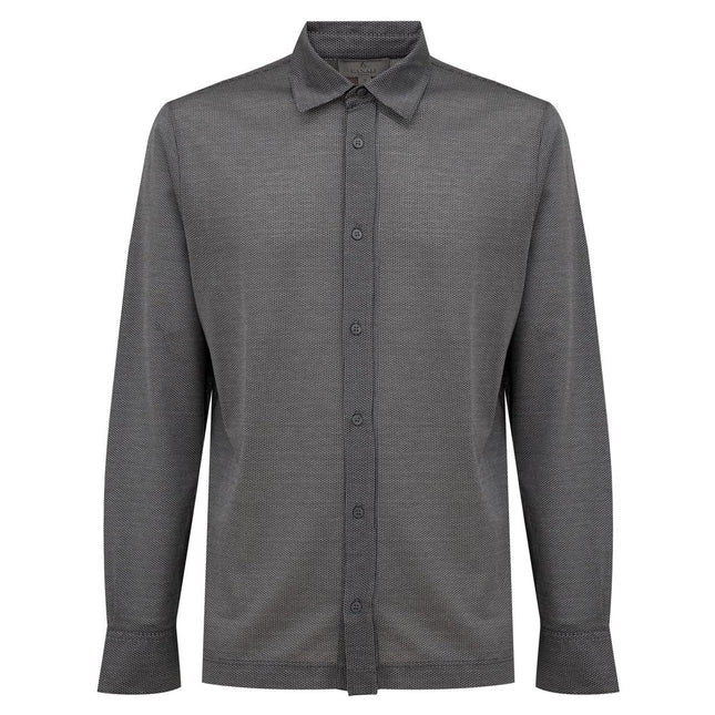 Canali Gray Cotton Pattern Shirt