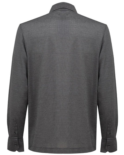 Canali Gray Cotton Pattern Shirt