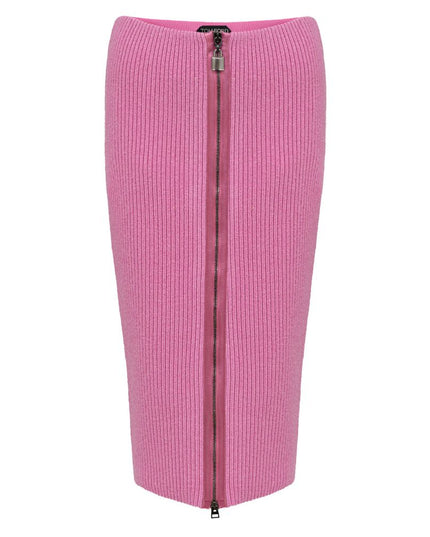 Tom Ford Pink Wool Midi Skirt