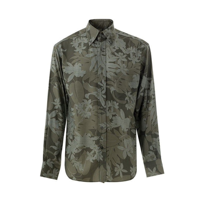 Tom Ford Green Lyocell Pattern Shirt