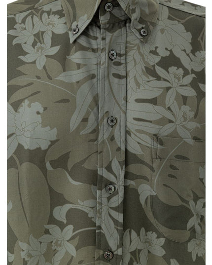 Tom Ford Green Lyocell Pattern Shirt