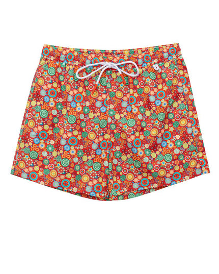Isaia Red Polyester Swim Shorts