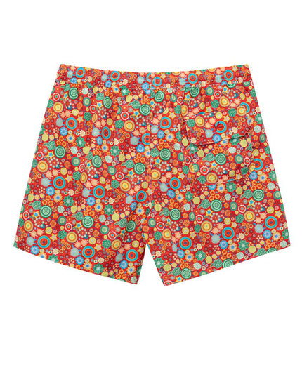 Isaia Red Polyester Swim Shorts