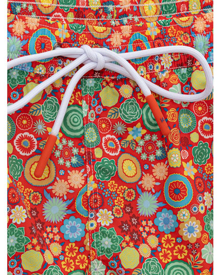 Isaia Red Polyester Swim Shorts