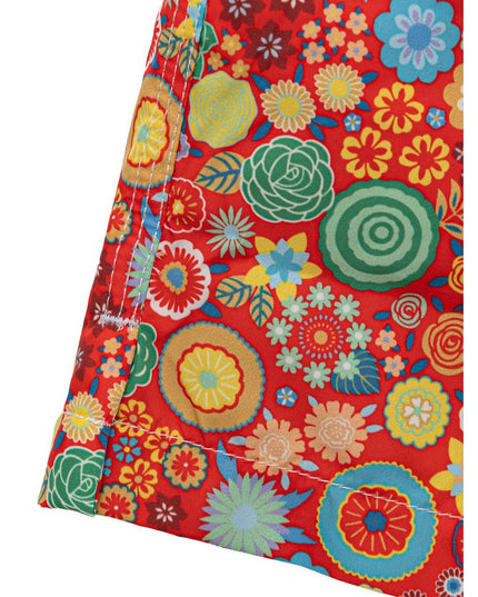 Isaia Red Polyester Swim Shorts