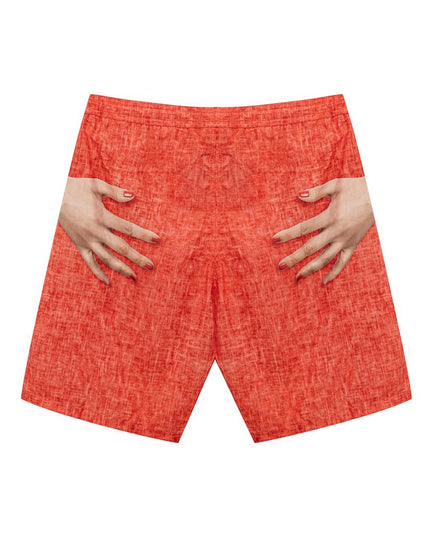 Isaia Red Polyester Swim Shorts