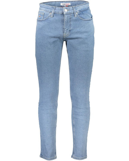 Tommy Hilfiger Light Blue Cotton Men Slim Tapered Jean