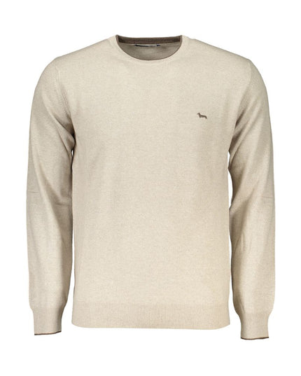 Harmont & Blaine Beige Crew Neck Luxury Sweater with Embroidery