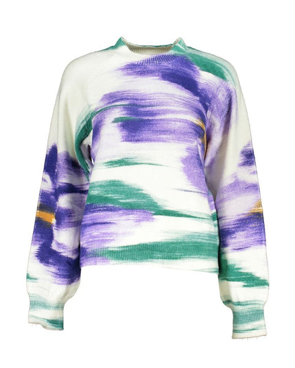 Desigual Elegant Crew Neck Sweater with Contrast Detailing