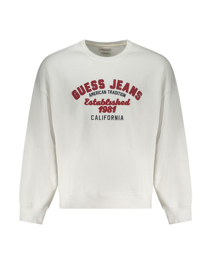 Guess Jeans White Cotton Men Sweater