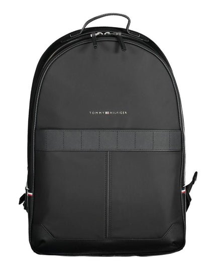 Tommy Hilfiger Black Polyester Men Backpack