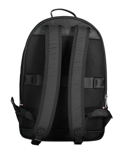 Tommy Hilfiger Black Polyester Men Backpack