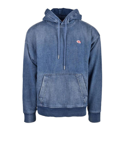 Diesel Blue Cotton Hoodie
