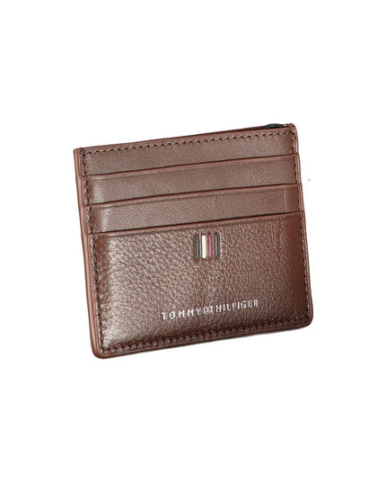 Tommy Hilfiger Sleek Leather Card Holder with Contrast Detailing
