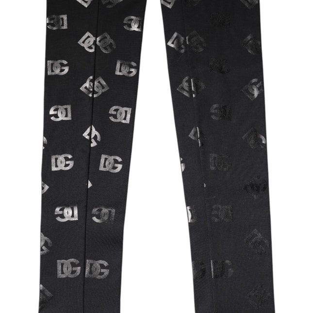 Dolce & Gabbana Black DG Logo Monogram Wool Stretch Arm Sleeves