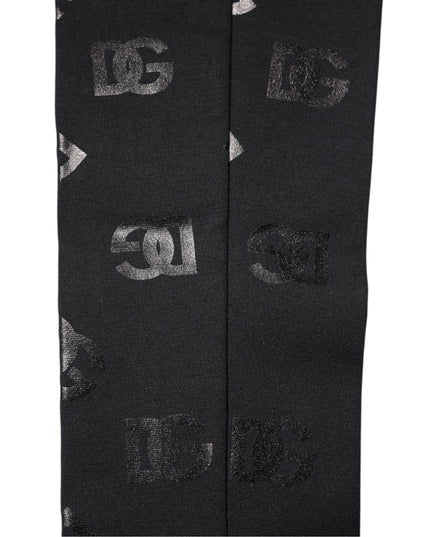 Dolce & Gabbana Black DG Logo Monogram Wool Stretch Arm Sleeves