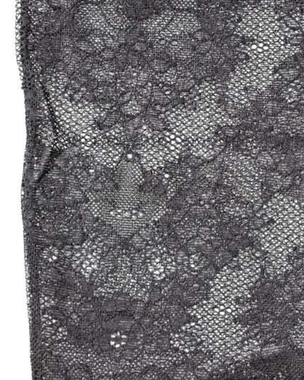 Dolce & Gabbana Black Floral Lace Cotton Stretch Stockings Socks