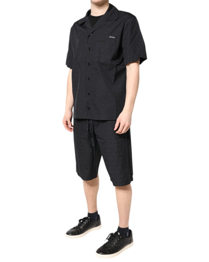 Dolce & Gabbana Black Cotton Men Pajama Set Sleepwear