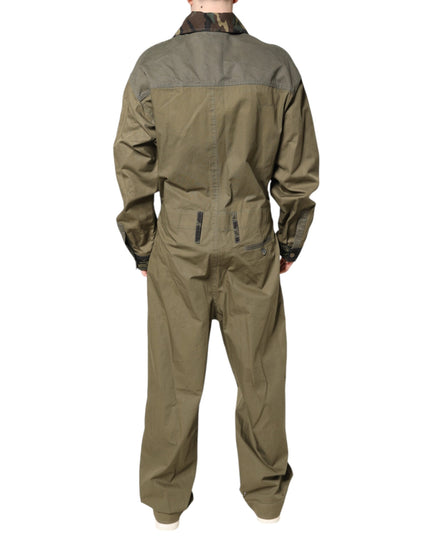 Dolce & Gabbana Brown Cotton Stretch Shirt Pants Casual Set