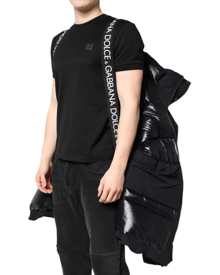 Dolce & Gabbana Black Nylon Full Zip Hooded Parka Jacket