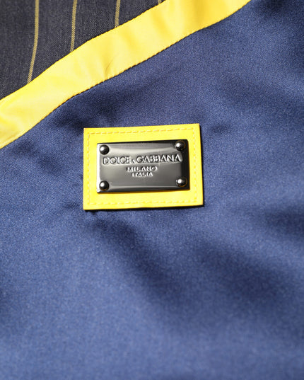 Dolce & Gabbana Black Striped Logo Full Zip Bomber Jacket