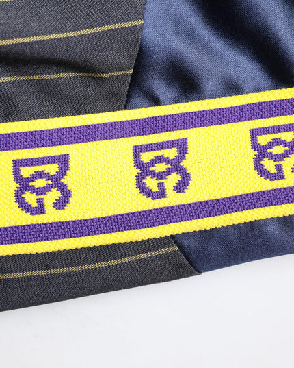 Dolce & Gabbana Black Striped Logo Full Zip Bomber Jacket