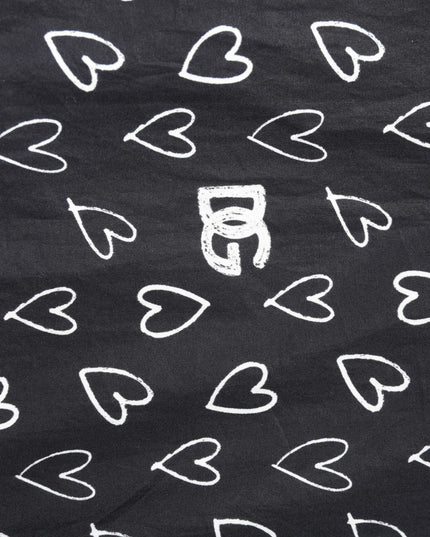 Dolce & Gabbana Black Heart Print Hooded Windbreaker Jacket