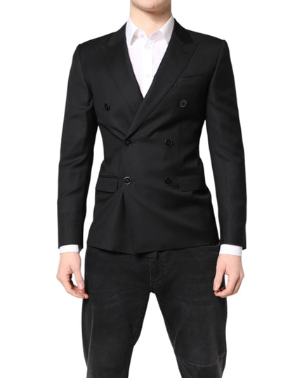 Dolce & Gabbana Black MARTINI Double Breasted Coat Blazer
